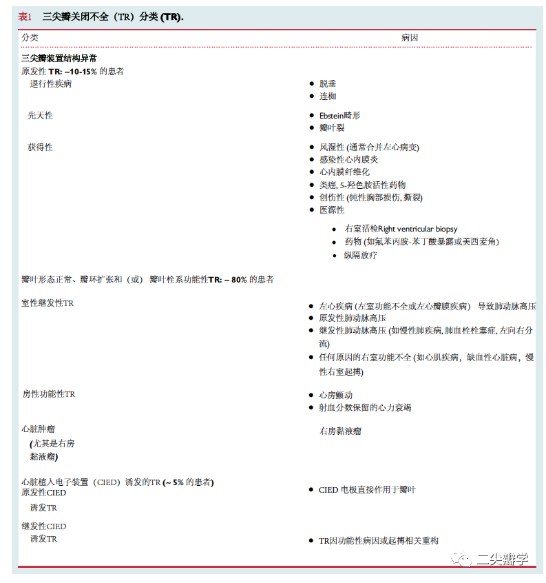 三尖瓣关闭不全病理生理、严重程度分级和预后的最新进展